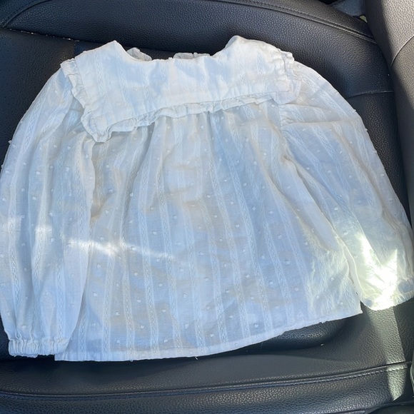 Zara Swiss dot button down shirt top 12-18 months - Picture 2 of 8